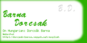 barna dorcsak business card